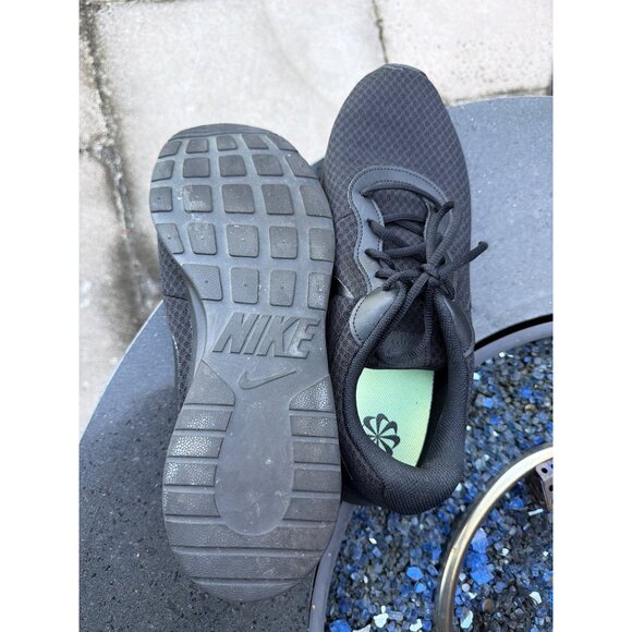 Nike Tanjan Men Black Knit Lace-Up Sneakers Size 13 - Picture 4 of 6